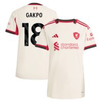 Liverpool adidas Away Shirt 2025-26 - Womens with Gakpo 18 printing