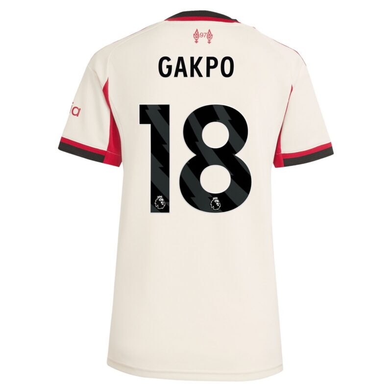 Liverpool adidas Away Shirt 2025-26 - Womens with Gakpo 18 printing