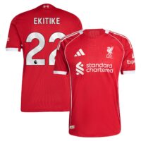 Liverpool adidas Home Authentic Shirt 2025-26 with Ekitike 22 printing