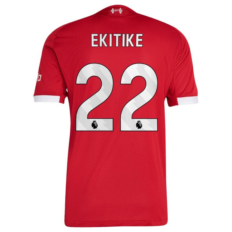 Liverpool adidas Home Authentic Shirt 2025-26 with Ekitike 22 printing