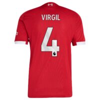 Liverpool adidas Home Authentic Shirt 2025-26 with Virgil 4 printing