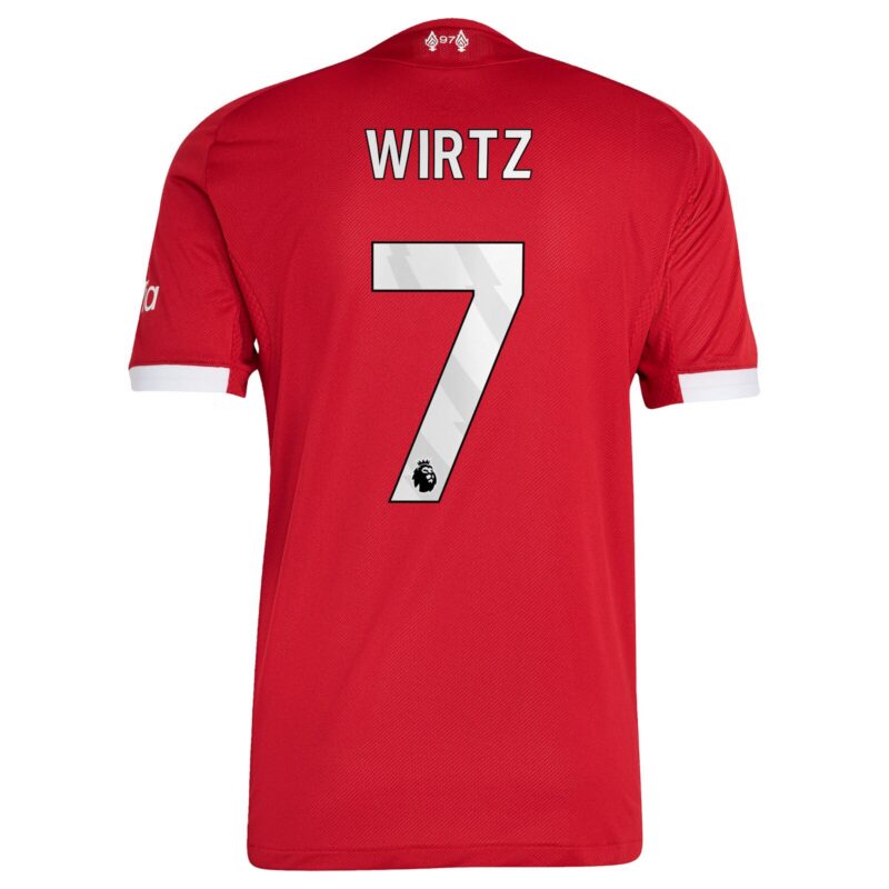 Liverpool adidas Home Authentic Shirt 2025-26 with Wirtz 7 printing