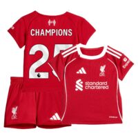 Liverpool adidas Home Babykit 2025-26 with Champions 25 printing