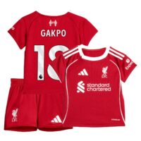 Liverpool adidas Home Babykit 2025-26 with Gakpo 18 printing