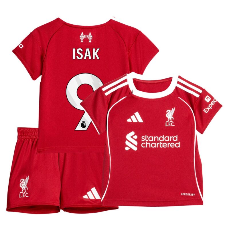 Liverpool adidas Home Babykit 2025-26 with Isak 9 printing