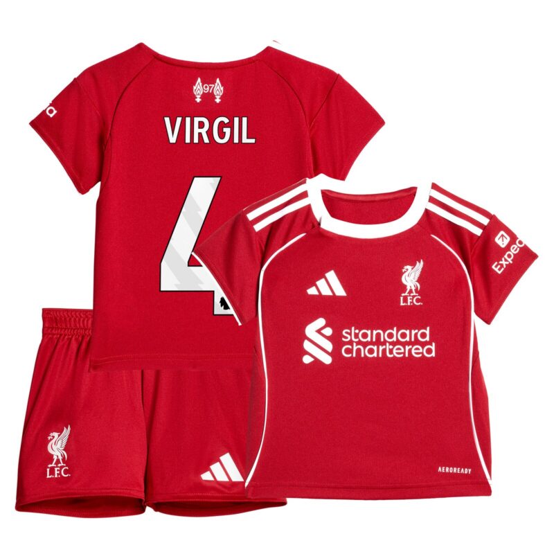 Liverpool adidas Home Babykit 2025-26 with Virgil 4 printing