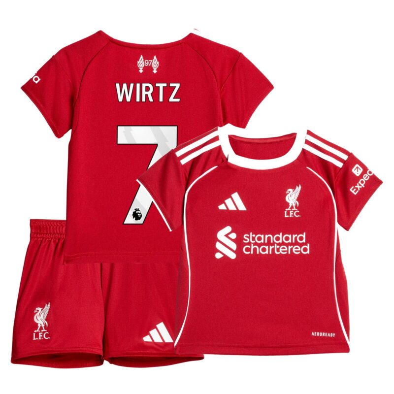 Liverpool adidas Home Babykit 2025-26 with Wirtz 7 printing