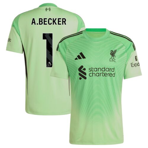 A2B image: liverpool-adidas-home-goalkeeper-shirt-2025-26-kids-with-a-becker-1-printing Liverpool adidas Home Goalkeeper Shirt 2025-26 - Kids with A.Becker 1 printing