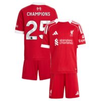 Liverpool adidas Home Minikit 2025-26 with Champions 25 printing