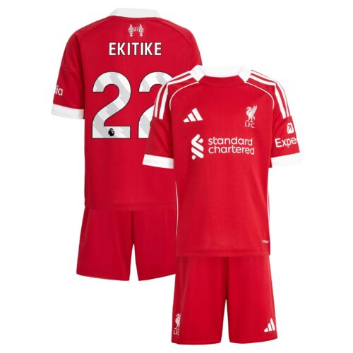 Liverpool adidas Home Minikit 2025-26 with Ekitike 22 printing