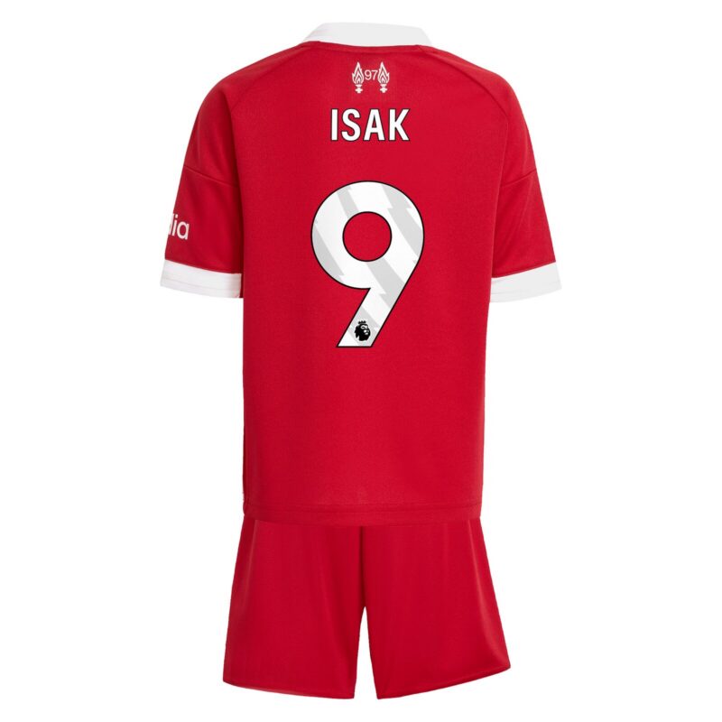 Liverpool adidas Home Minikit 2025-26 with Isak 9 printing