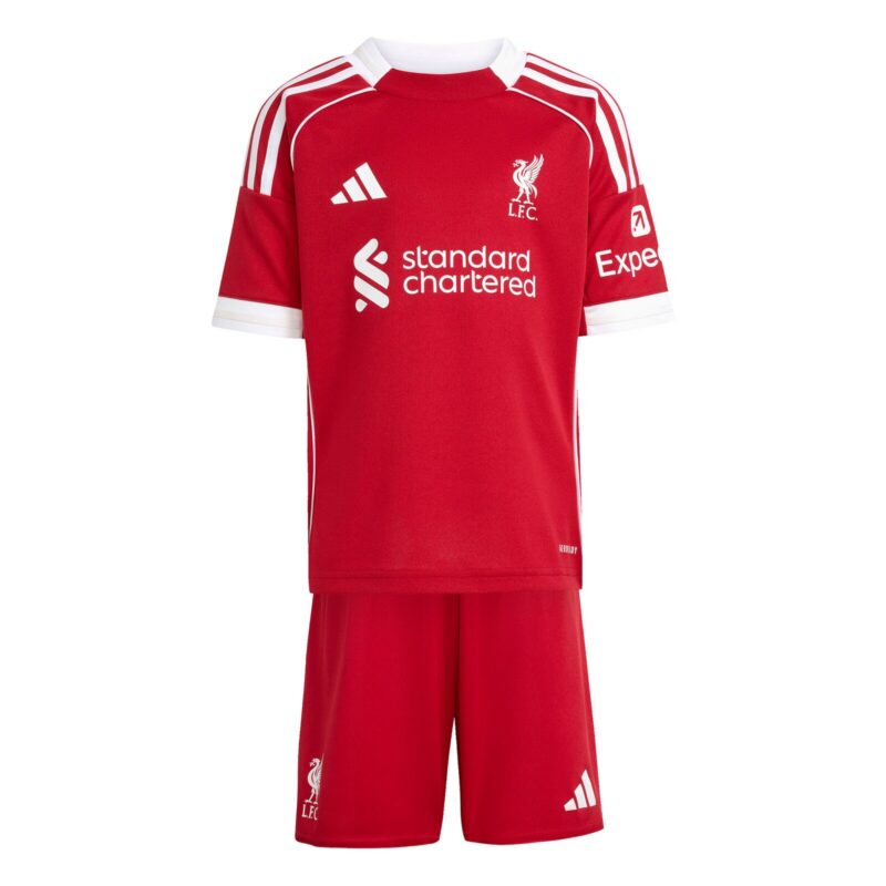 Liverpool adidas Home Minikit 2025-26 with Virgil 4 printing