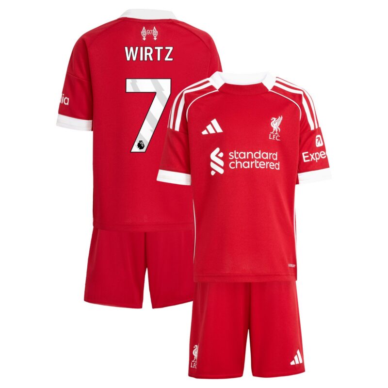 Liverpool adidas Home Minikit 2025-26 with Wirtz 7 printing