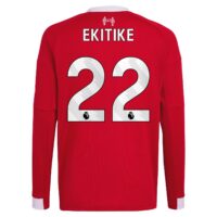 Liverpool adidas Home Shirt 2025-26 - Kids - Long sleeve with Ekitike 22 printing