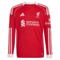 Liverpool adidas Home Shirt 2025-26 - Kids - Long sleeve with M.Salah 11 printing