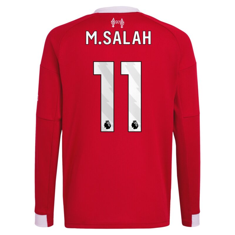Liverpool adidas Home Shirt 2025-26 - Kids - Long sleeve with M.Salah 11 printing