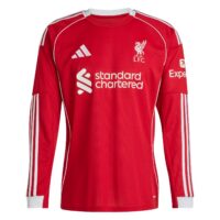 Liverpool adidas Home Shirt 2025-26 - Long sleeve with Champions 25 printing