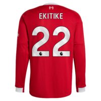 Liverpool adidas Home Replica Shirt 2025-26 - Long sleeve with Ekitike 22 printing