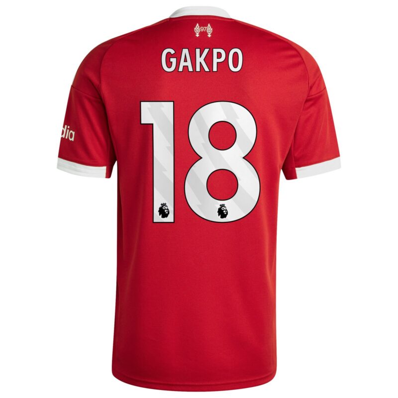 A2B image: liverpool-adidas-home-shirt-2025-26-with-gakpo-18-printing Liverpool adidas Home Shirt 2025-26 with Gakpo 18 printing