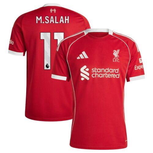 Liverpool adidas Home Shirt 2025-26 with M.Salah 11 printing