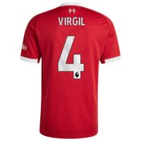 Liverpool adidas Home Shirt 2025-26 with Virgil 4 printing