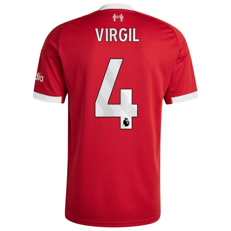 Liverpool adidas Home Shirt 2025-26 with Virgil 4 printing