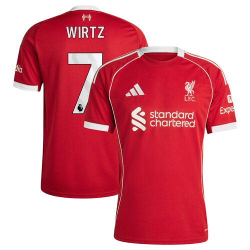 A2B image: liverpool-adidas-home-shirt-2025-26-with-wirtz-7-printing Liverpool adidas Home Shirt 2025-26 with Wirtz 7 printing