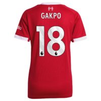 Liverpool adidas Home Shirt 2025-26 - Womens with Gakpo 18 printing