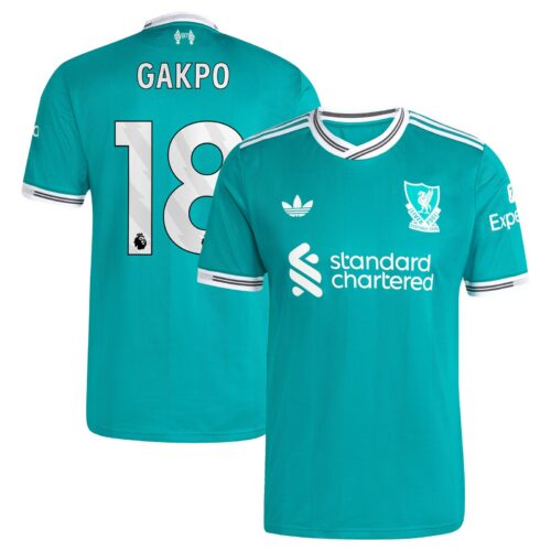 Liverpool adidas Third Authentic Shirt 2025-26 with Gakpo 18 printing