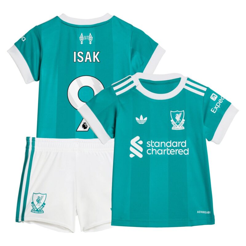 Liverpool adidas Third Babykit 2025-26 with Isak 9 printing