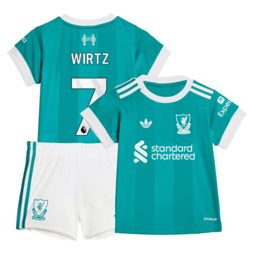 Liverpool adidas Third Babykit 2025-26 with Wirtz 7 printing
