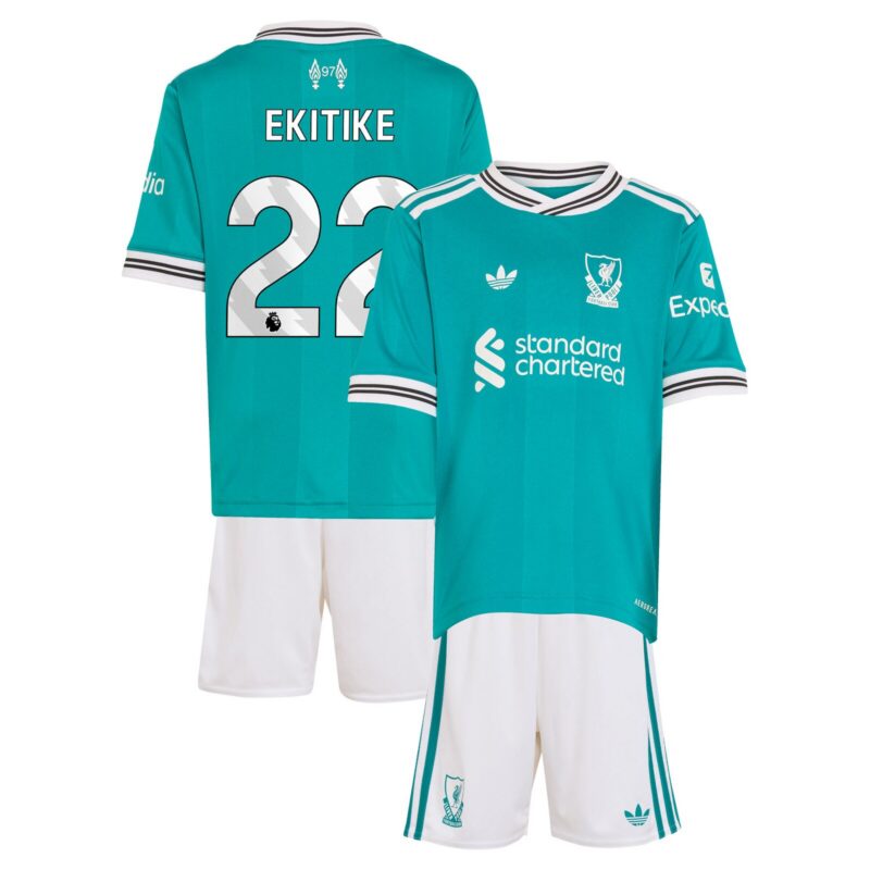 Liverpool adidas Third Minikit 2025-26 with Ekitike 22 printing
