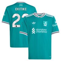 Liverpool adidas Third Shirt 2025-26 - Kids with Ekitike 22 printing