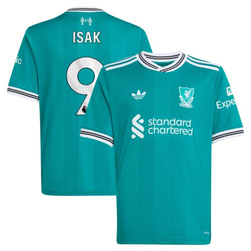 Liverpool adidas Third Shirt 2025-26 - Kids with Isak 9 printing