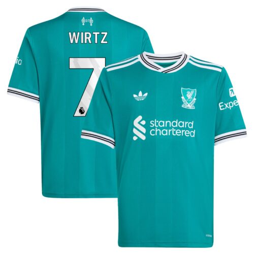 Liverpool adidas Third Shirt 2025-26 - Kids with Wirtz 7 printing