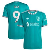 Liverpool adidas Third Shirt 2025-26 with Isak 9 printing