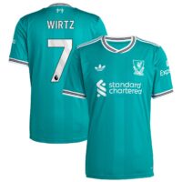 Liverpool adidas Third Shirt 2025-26 with Wirtz 7 printing
