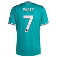 Liverpool adidas Third Shirt 2025-26 with Wirtz 7 printing