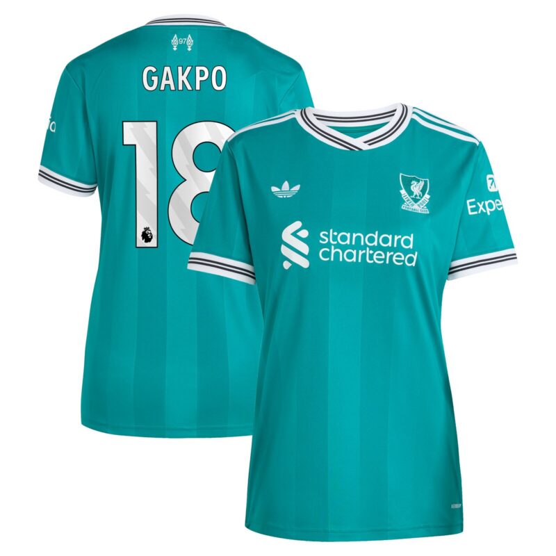Liverpool adidas Third Shirt 2025-26 - Womens with Gakpo 18 printing