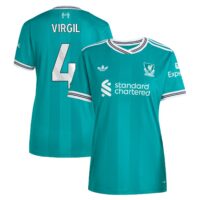Liverpool adidas Third Shirt 2025-26 - Womens with Virgil 4 printing