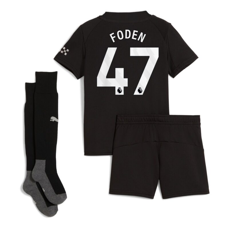Manchester City PUMA Away Minikit 2025-26 with Foden 47 printing