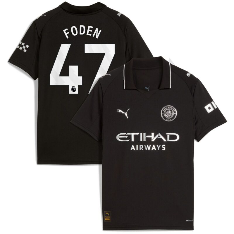 Manchester City PUMA Away Shirt 2025-26 - Kids with Foden 47 printing