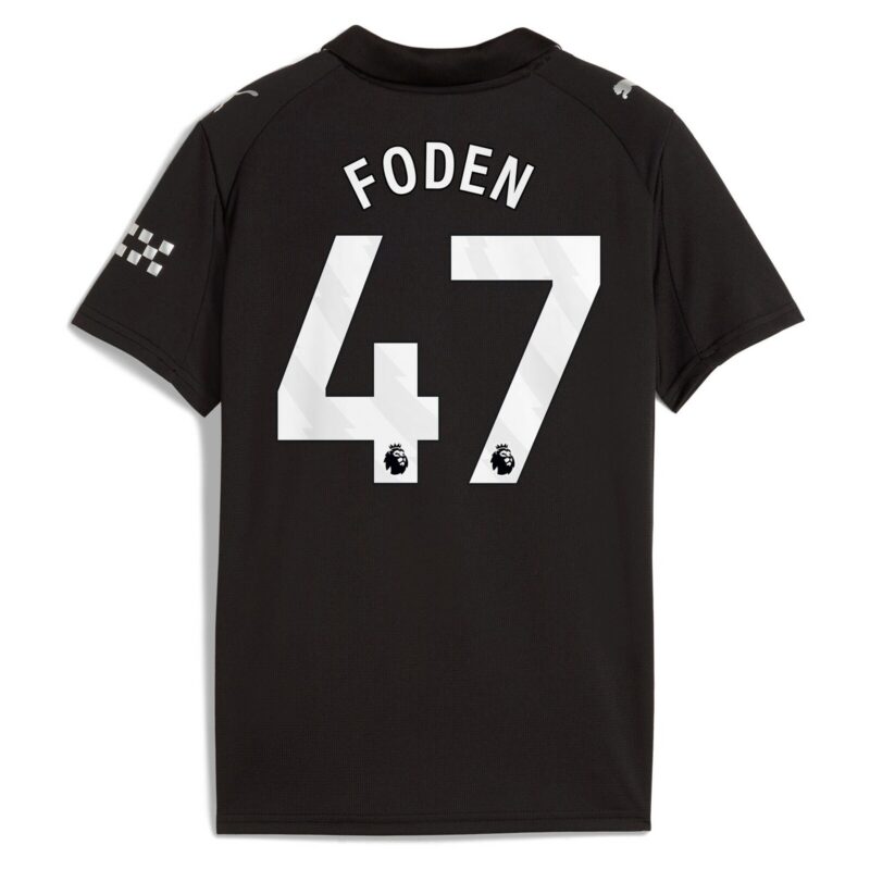 Manchester City PUMA Away Shirt 2025-26 - Kids with Foden 47 printing