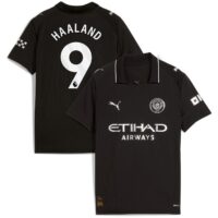 Manchester City PUMA Away Shirt 2025-26 - Kids with Haaland 9 printing