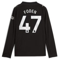 Manchester City PUMA Away Shirt 2025-26 - Long Sleeve - Kids with Foden 47 printing