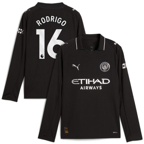 A2B image: manchester-city-puma-away-shirt-2025-26-long-sleeve-kids-with-rodrigo-16-printing Manchester City PUMA Away Shirt 2025-26 - Long Sleeve - Kids with Rodrigo 16 printing