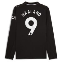 Manchester City PUMA Away Shirt 2025-26 - Long Sleeve with Haaland 9 printing