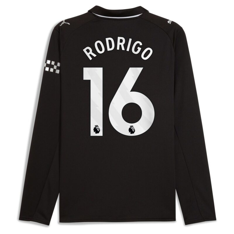 Manchester City PUMA Away Shirt 2025-26 - Long Sleeve with Rodrigo 16 printing
