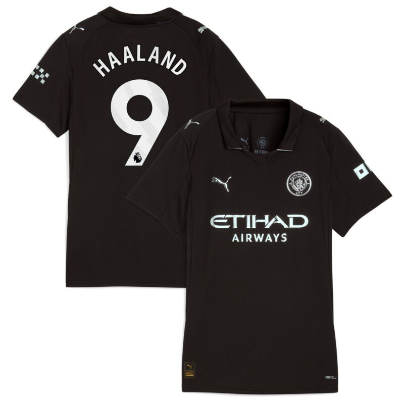 Manchester City PUMA Away Shirt 2025-26 - Womens with Haaland 9 printing