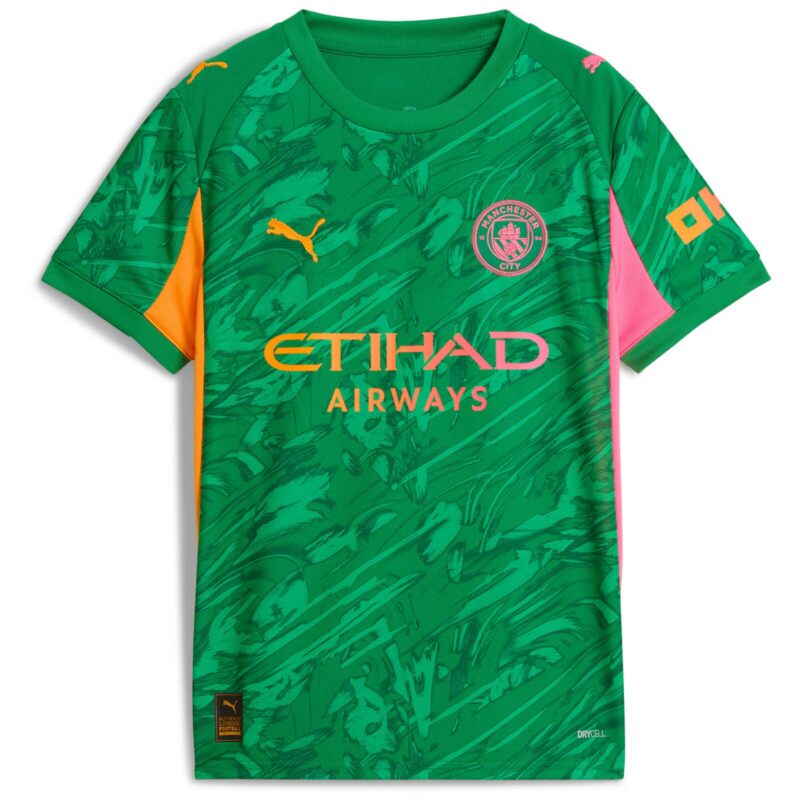 A2B image: manchester-city-puma-goalkeeper-shirt-2025-26-green-kids Manchester City PUMA Goalkeeper Shirt 2025-26 - Green - Kids